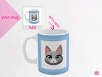 Load image into Gallery viewer, myTabby SAD 11oz Coffee, Tea or Hot Chocolate Mug, CUSTOM text &amp; background colour
