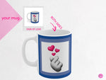 Load image into Gallery viewer, myTabby SIGN of LOVE 11oz Coffee, Tea or Hot Chocolate Mug, CUSTOM text &amp; background colour
