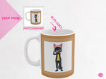 Load image into Gallery viewer, myTabby PHOTOGRAPHER 11oz Coffee, Tea or Hot Chocolate Mug, CUSTOM text &amp; background colour
