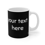 Load image into Gallery viewer, myTabby HOLE 11oz Coffee, Tea or Hot Chocolate Mug, CUSTOM text &amp; background colour
