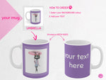 Load image into Gallery viewer, myTabby UMBRELLA 11oz Coffee, Tea or Hot Chocolate Mug, CUSTOM text &amp; background colour
