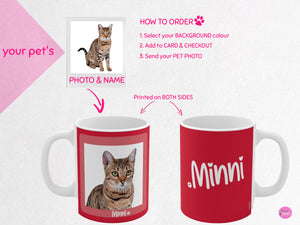 myTABBY MINNI Pet Photo Coffee Mug, Custom Pet Gift, Custom Name & Photo