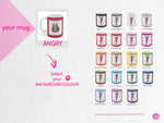 Load image into Gallery viewer, myTabby ANGRY 11oz Coffee, Tea or Hot Chocolate Mug, CUSTOM text &amp; background colour
