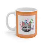 Load image into Gallery viewer, myTabby BIRTHDAY 11oz Coffee, Tea or Hot Chocolate Mug, CUSTOM text &amp; background colour
