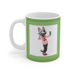 Load image into Gallery viewer, myTabby I LOVE LONDON 11oz Coffee, Tea or Hot Chocolate Mug, CUSTOM text &amp; background colour
