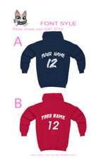 Load image into Gallery viewer, myTABBY | POSING | Personalised Name on back of Boys &amp; Girls Hoodie Unisex | Kids Fashion
