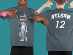 Load image into Gallery viewer, myTABBY Cat Kids Customise Soft-style Tee | TRAVELER | Unisex T-Shirt  | Personalised Name on back | Kids Fashion
