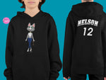 Load image into Gallery viewer, myTABBY | SUNGLASSES | Personalised Name on back of Boys &amp; Girls Hoodie Unisex | Kids Fashion
