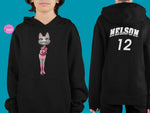 Load image into Gallery viewer, myTABBY | KISSING | Personalised Name on back of Boys &amp; Girls Hoodie Unisex | Kids Fashion
