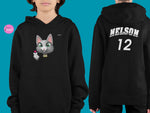 Load image into Gallery viewer, myTABBY | HEART | Personalised Name on back of Boys &amp; Girls Hoodie Unisex | Kids Fashion
