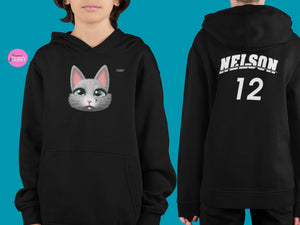 myTABBY | SAD | Personalised Name on back of Boys & Girls Hoodie Unisex | Kids Fashion