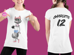 myTABBY Cat Kids Customise Soft-style Tee | TRAVELER | Unisex T-Shirt  | Personalised Name on back | Kids Fashion