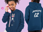 Load image into Gallery viewer, myTABBY | SUNGLASSES &amp; FACE MASK | Personalised Name on back of Boys Girls Hoodie Unisex | Kids Fashion
