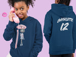 Load image into Gallery viewer, myTABBY | UMBRELLA | Personalised Name on back of Boys &amp; Girls Hoodie Unisex | Kids Fashion
