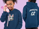 Load image into Gallery viewer, myTABBY | THUMBS UP | Personalised Name on back of Boys &amp; Girls Hoodie Unisex | Kids Fashion
