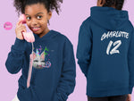 Load image into Gallery viewer, myTABBY | BIRTHDAY | Personalised Name on back of Boys &amp; Girls Hoodie Unisex | Kids Fashion
