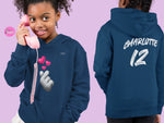 Load image into Gallery viewer, myTABBY | SIGN OF LOVE | Personalised Name on back of Boys &amp; Girls Hoodie Unisex | Kids Fashion
