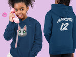 Load image into Gallery viewer, myTABBY | SMILE | Personalised Name on back of Boys &amp; Girls Hoodie Unisex | Kids Fashion
