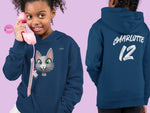 Load image into Gallery viewer, myTABBY | HEART | Personalised Name on back of Boys &amp; Girls Hoodie Unisex | Kids Fashion
