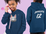 Load image into Gallery viewer, myTABBY | NAUGHTY | Personalised Name on back of Boys &amp; Girls Hoodie Unisex | Kids Fashion
