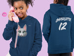 Load image into Gallery viewer, myTABBY | SAD | Personalised Name on back of Boys &amp; Girls Hoodie Unisex | Kids Fashion
