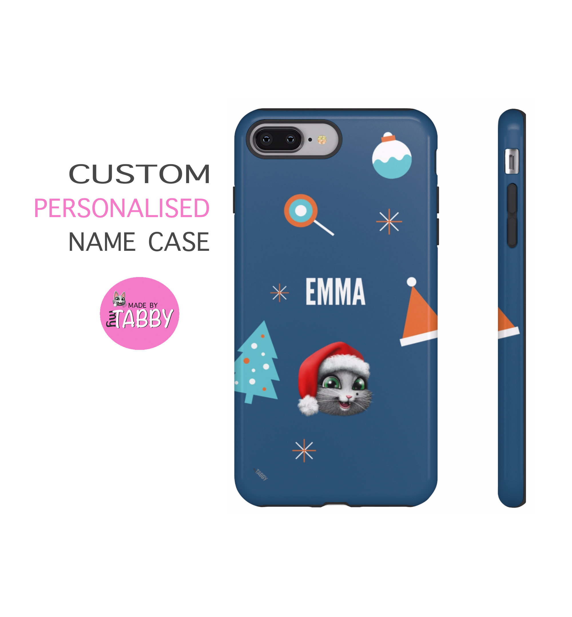 myTabby Edition Personalised XMAS DESIGN 3 | Personalised  Phone Case for Samsung and iPhone | Dual layer