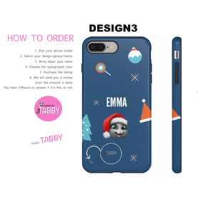 myTabby Edition Personalised XMAS DESIGN 3 | Personalised  Phone Case for Samsung and iPhone | Dual layer