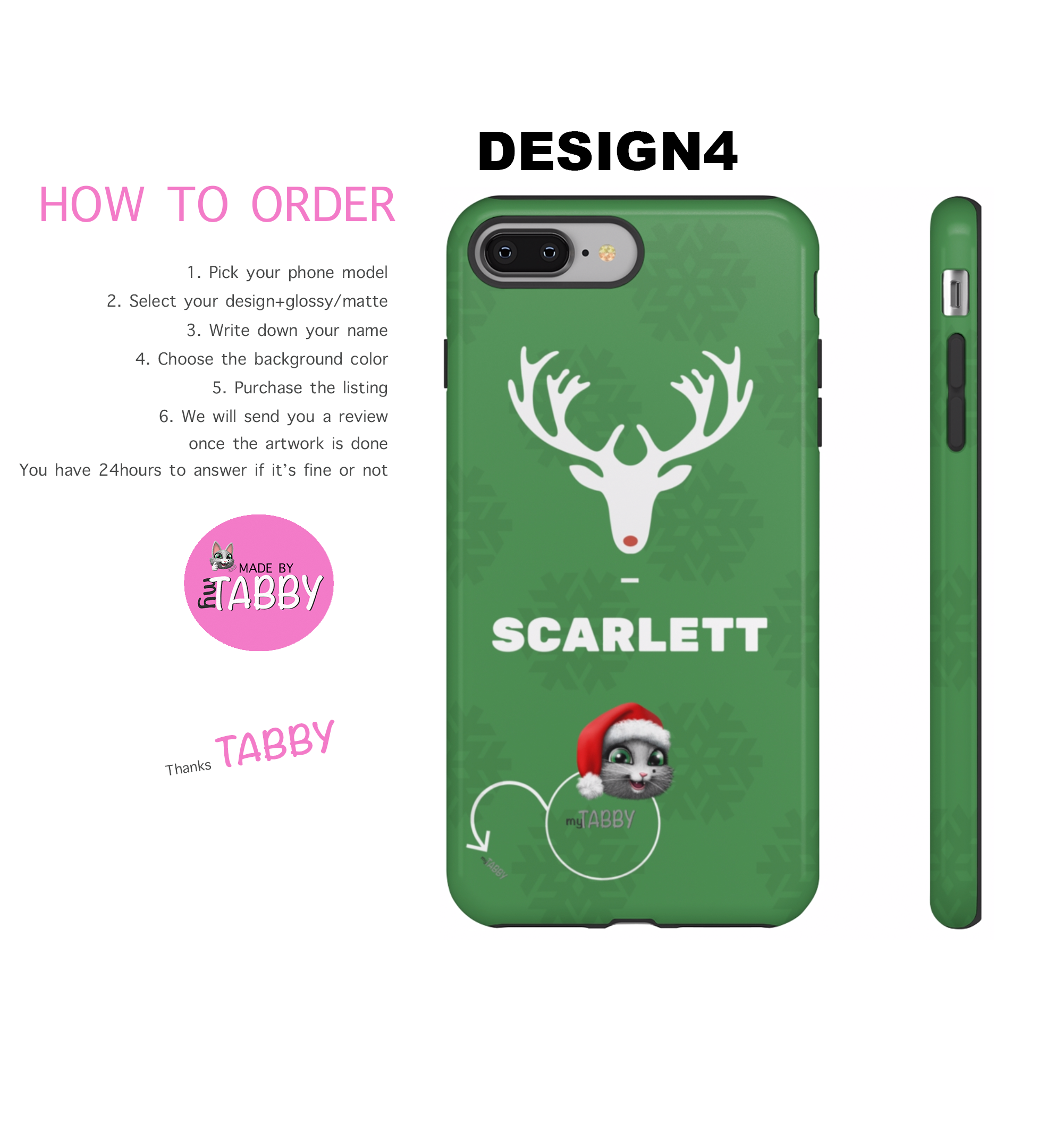 myTabby Edition Personalised XMAS DESIGN 4 | Personalised Phone Case for Samsung and iPhone | Dual layer