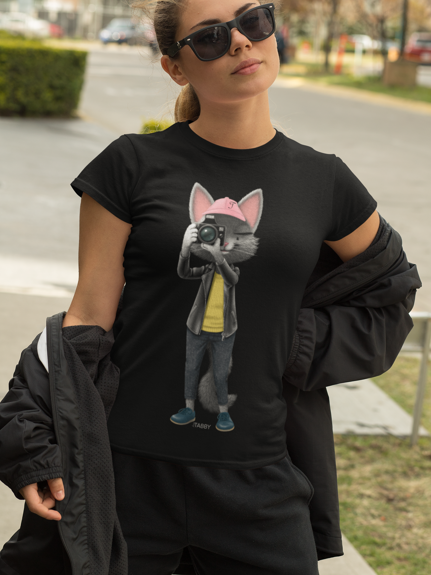 myTABBY Cat Premium T-Shirt | PHOTOGRAPHER | Unisex T-Shirt  | Unique Gift