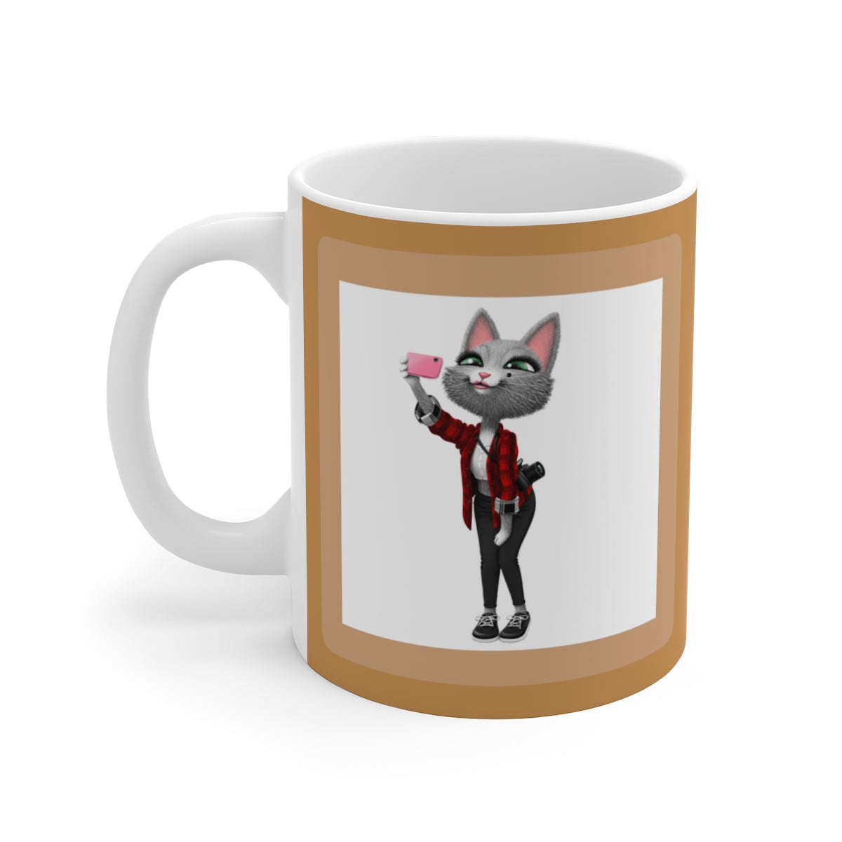 myTabby I'M A BEAUTY 11oz Coffee, Tea or Hot Chocolate Mug, CUSTOM text & background colour