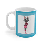 Load image into Gallery viewer, myTabby KISSING 11oz Coffee, Tea or Hot Chocolate Mug, CUSTOM text &amp; background colour
