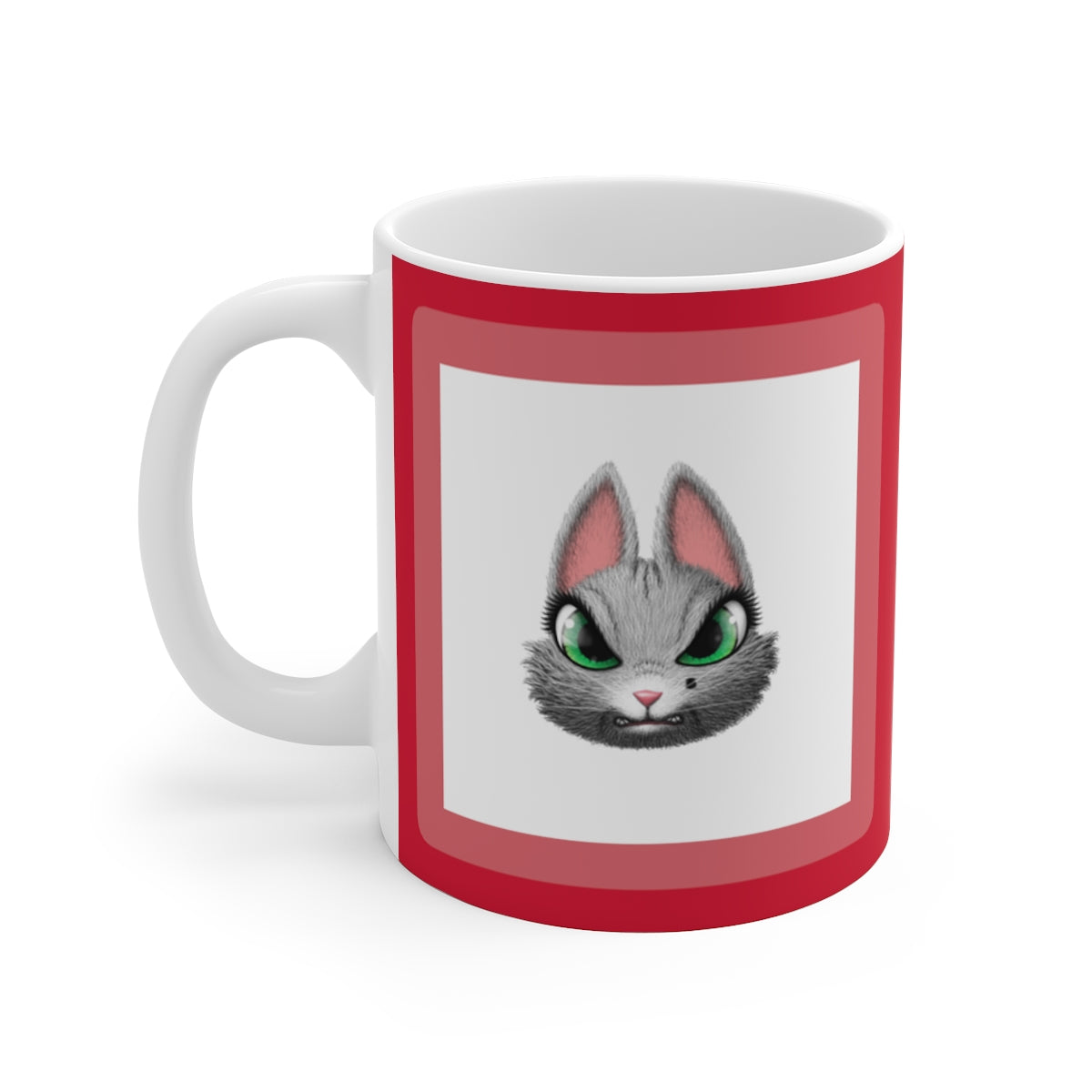 myTabby ANGRY 11oz Coffee, Tea or Hot Chocolate Mug, CUSTOM text & background colour