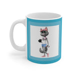 Load image into Gallery viewer, myTabby TRAVELLER 11oz Coffee, Tea or Hot Chocolate Mug, CUSTOM text &amp; background colour
