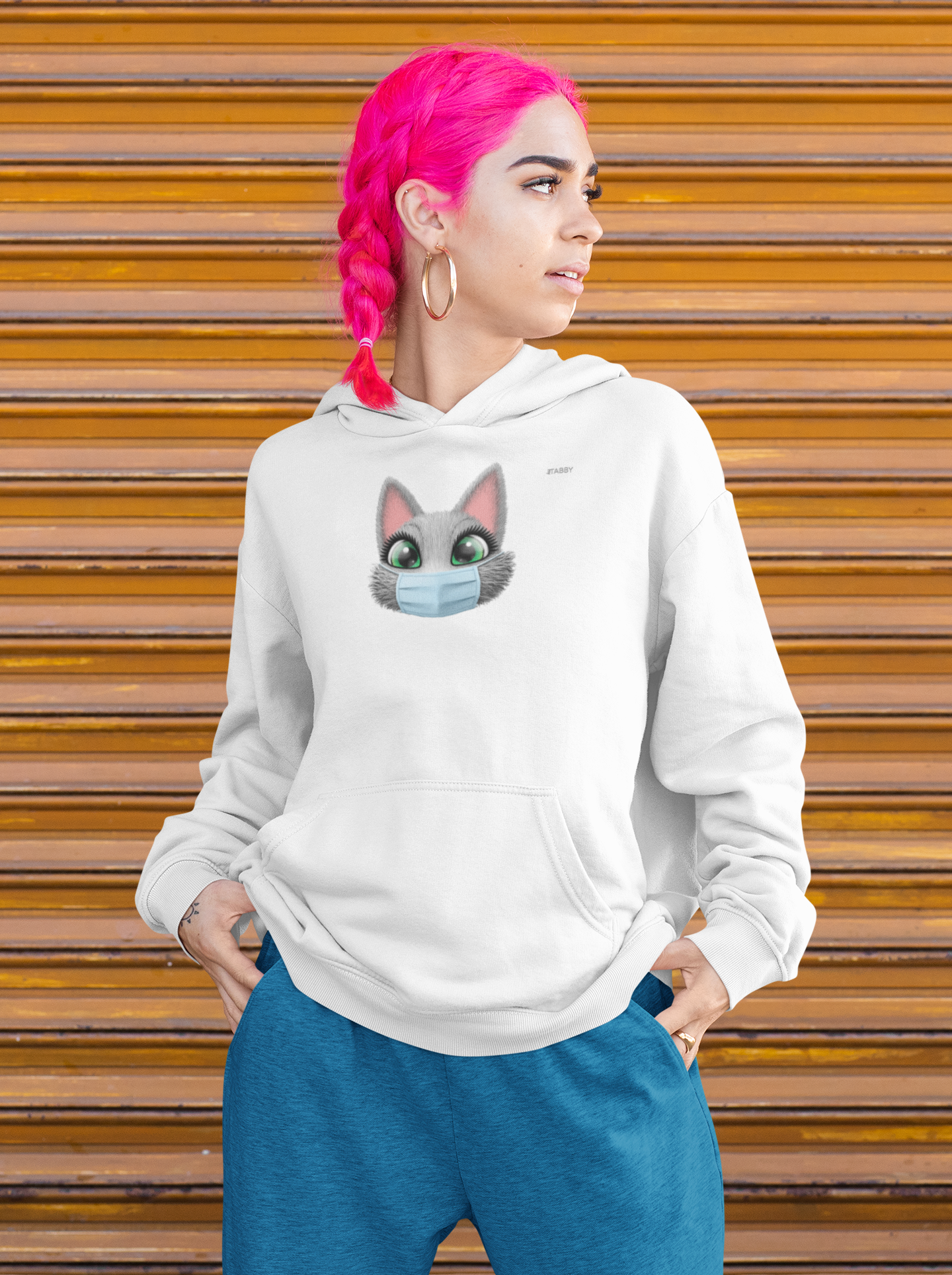 myTabby Cat College Hoodie  | FACE MASK | Unisex Hoodie | Unique Gift