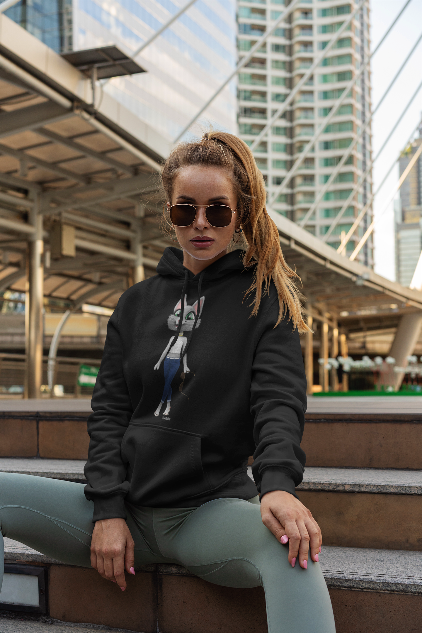 myTabby Cat College Hoodie | SUNGLASSES | Unisex Hoodie | Unique Gift