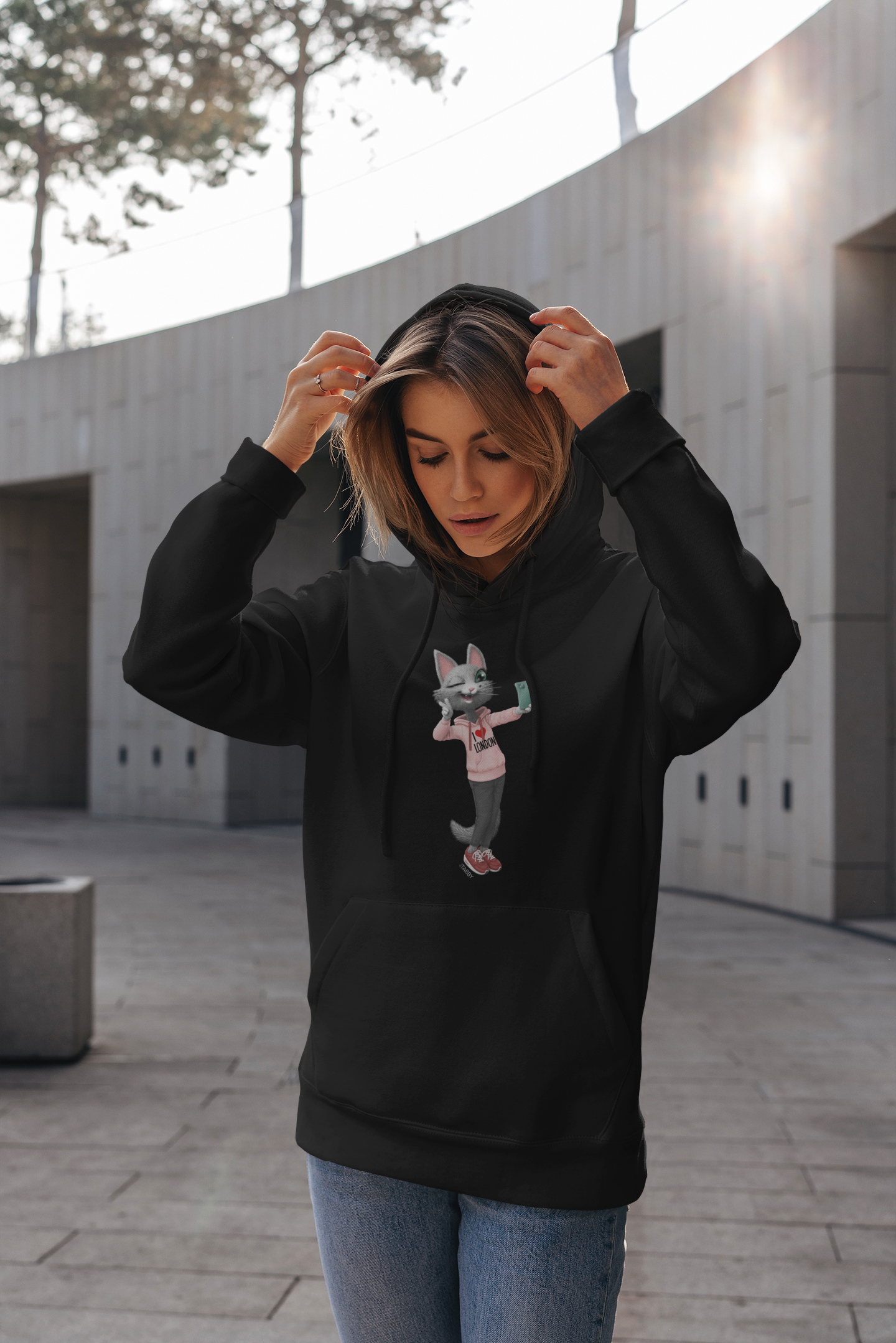 myTabby Cat College Hoodie | I lOVE LONDON | Unisex Hoodie | Unique Gift