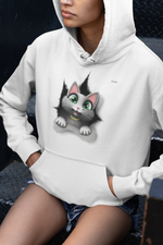 Load image into Gallery viewer, myTabby Cat College Hoodie  | HOLE | Unisex Hoodie | Unique Gift
