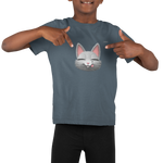 Load image into Gallery viewer, myTABBY Cat Kids Customise Soft-style Tee | NAUGHTY | Unisex T-Shirt  | Personalised Name on back | Kids Fashion
