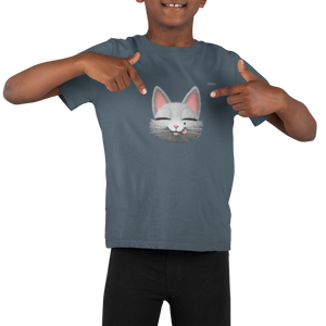 myTABBY Cat Kids Customise Soft-style Tee | NAUGHTY | Unisex T-Shirt  | Personalised Name on back | Kids Fashion