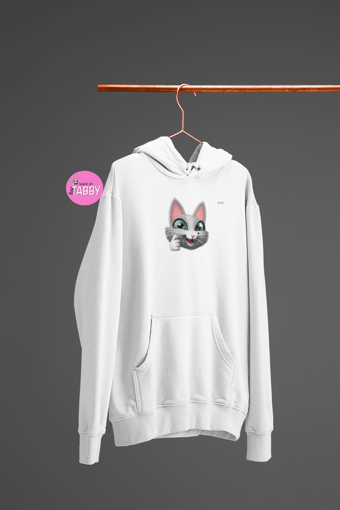 myTabby Cat College Hoodie  | THUMBS UP | Unisex Hoodie | Unique Gift