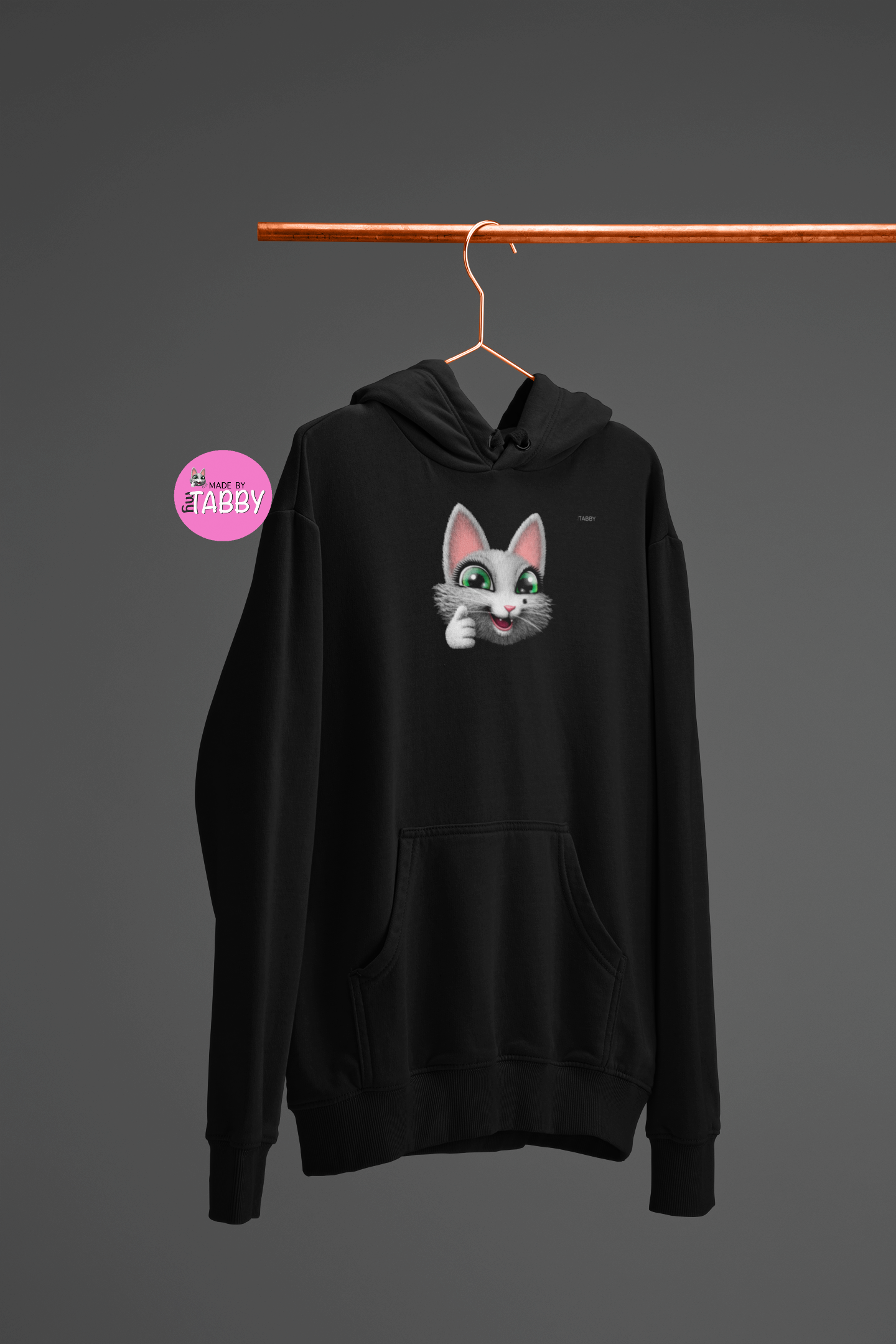 myTabby Cat College Hoodie  | THUMBS UP | Unisex Hoodie | Unique Gift