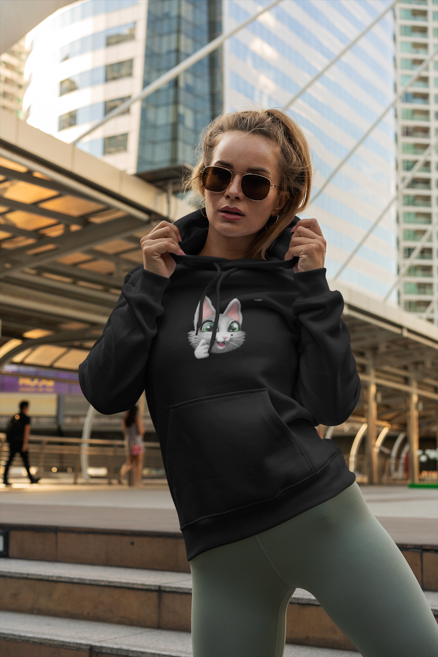 myTabby Cat College Hoodie  | THUMBS UP | Unisex Hoodie | Unique Gift