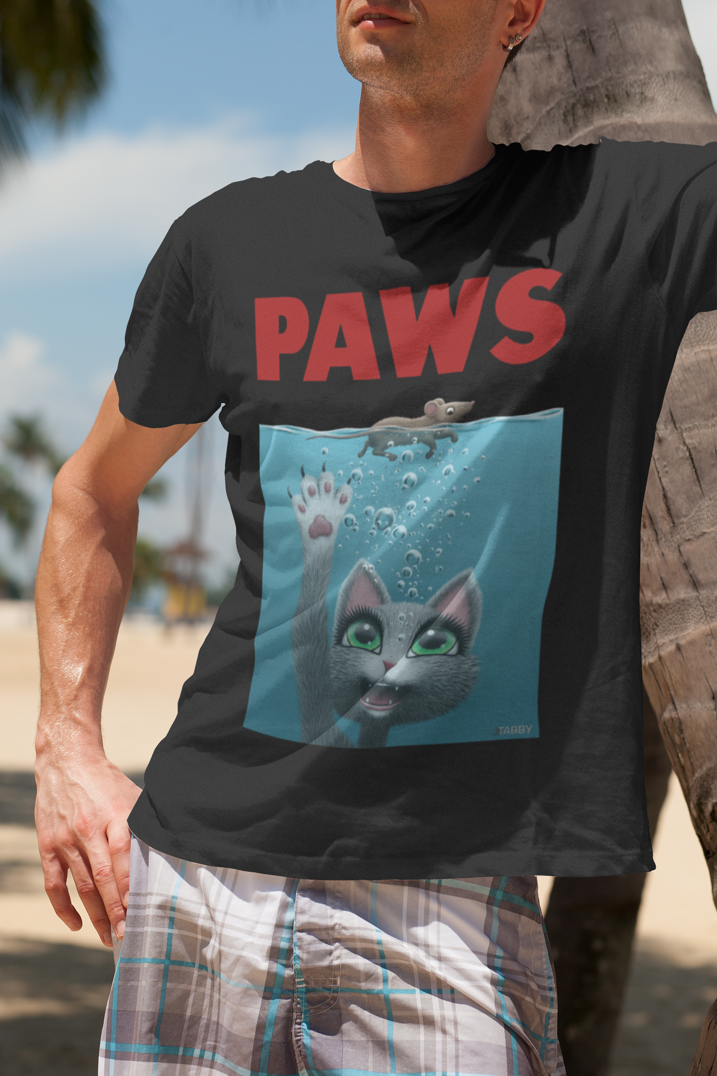 myTABBY Cat Premium T-Shirt | PAWS | Unisex T-Shirt  | Unique Gift