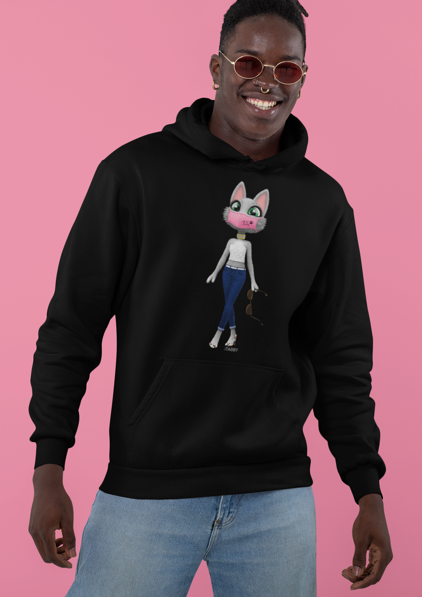 myTabby Cat College Hoodie | SUNGLASSES & FACE MASK | Unisex Hoodie | Unique Gift