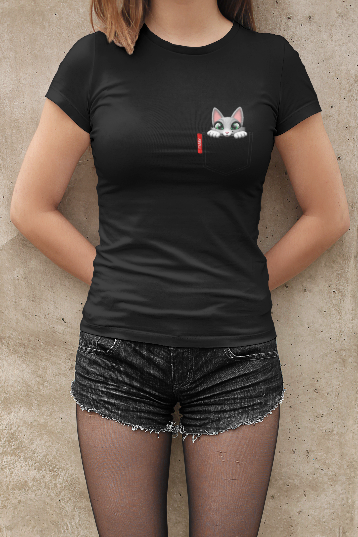 myTABBY Cat Premium T-Shirt | POCKET | Unisex T-Shirt  | Unique Gift